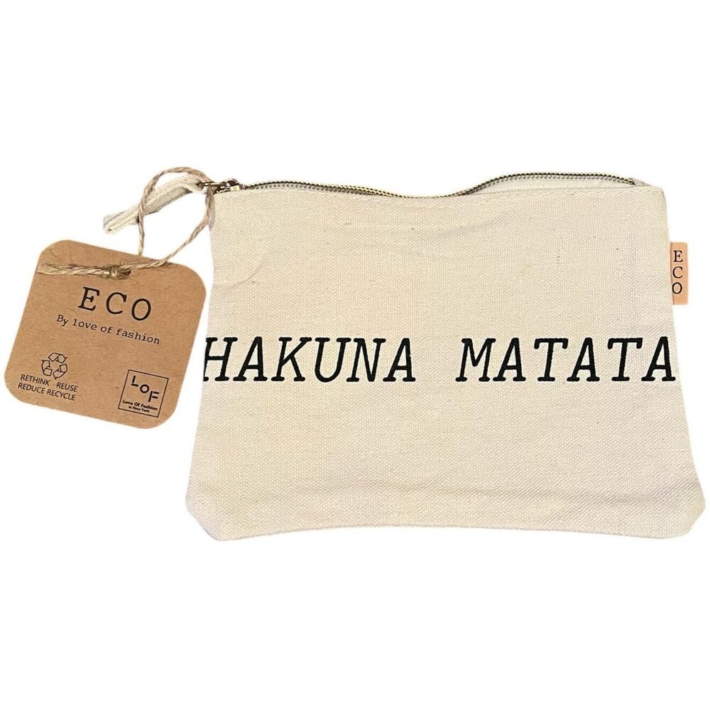 Eco Zipper Pouch Hakuna Matata Printed Traveler Organizer Cosmetic Small Makeup